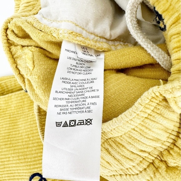 Urban Outfitters Yellow Corduroy Straight Leg Pants Peace Sign Print Small - Picture 8 of 9